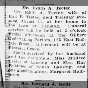Obituary for Edith A. Brown Teeter